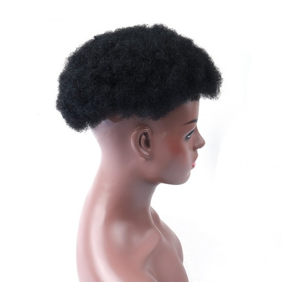 DOLAGO 100% Human Hair 4B 4C Toupee Peruvian Hair Afro Hair Toupee Men ...