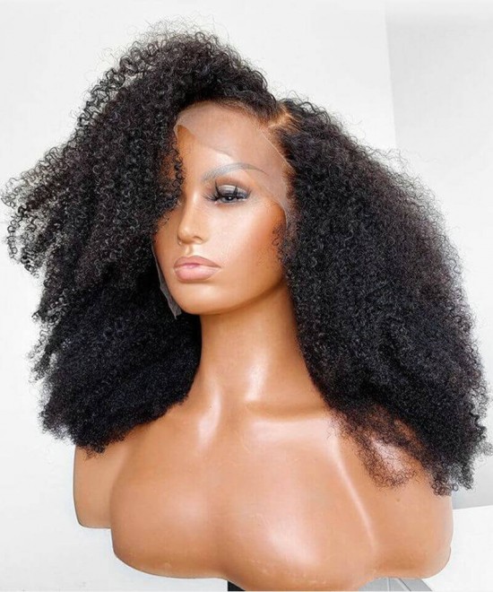 Dolago 250 Afro Kinky Curly Glueless 13x6 Hd Lace Front Wig Pre