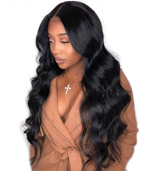 Dolago Brazilian Body Wave 150% Frontal Human Hair Wigs Pre Plucked High Quality 13x6 Lace Front Wigs With Baby Hair Natural Glueless Virgin Transparent Frontal Wigs With Fake Scalp For Sale