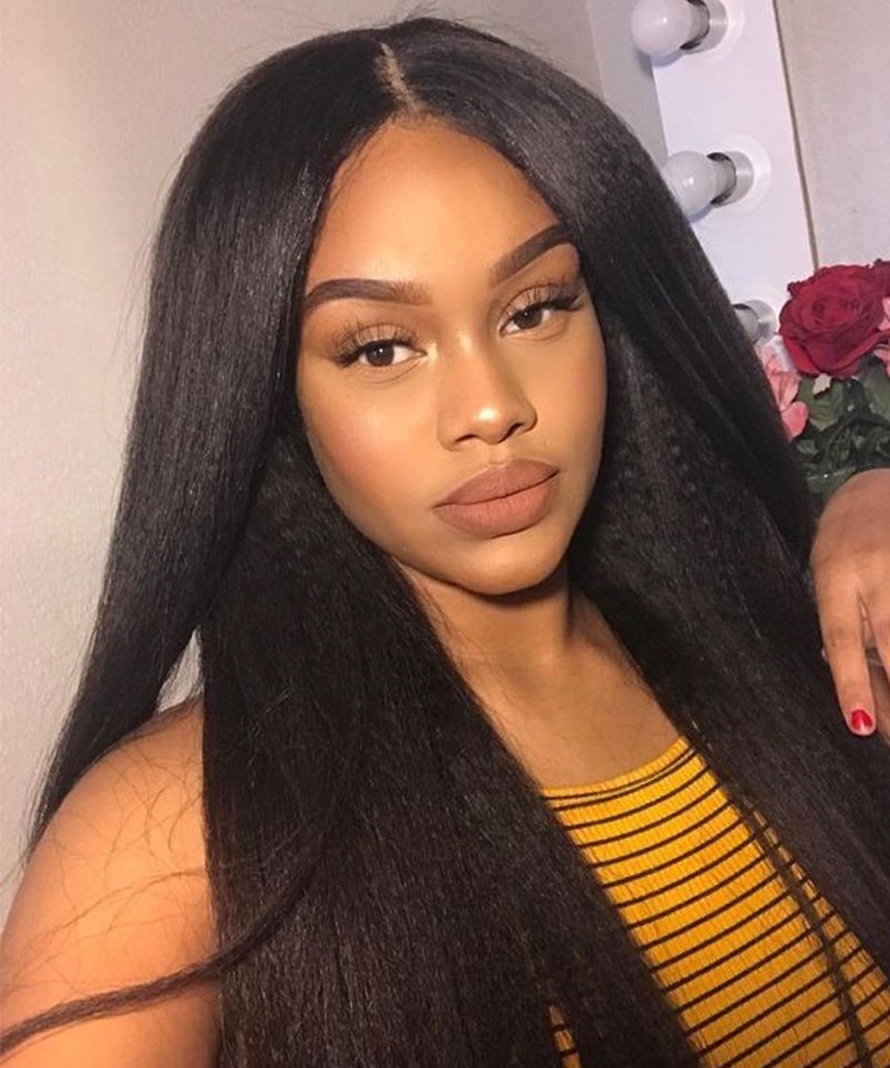 Dolago Hair Wigs Yaki And Straight Lace Front Human Hair Bob Wigs For ...
