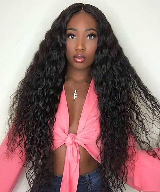 Hot Sale Water Wave 13x6 Transparent Lace Front Wig Pre-plucked